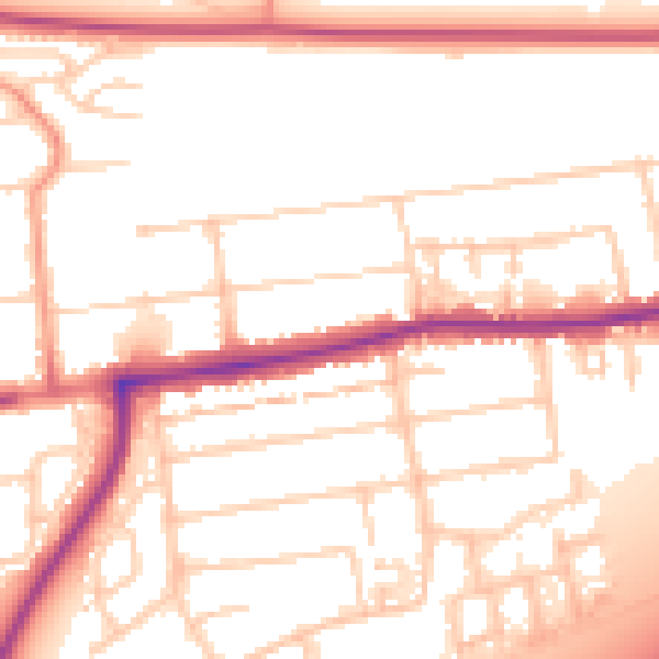 Daytime road noise heatmap for PO6 1DD