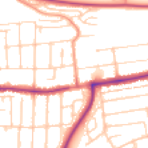 Daytime road noise heatmap for PO6 1DE
