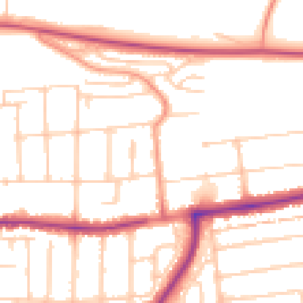 Daytime road noise heatmap for PO6 1DF