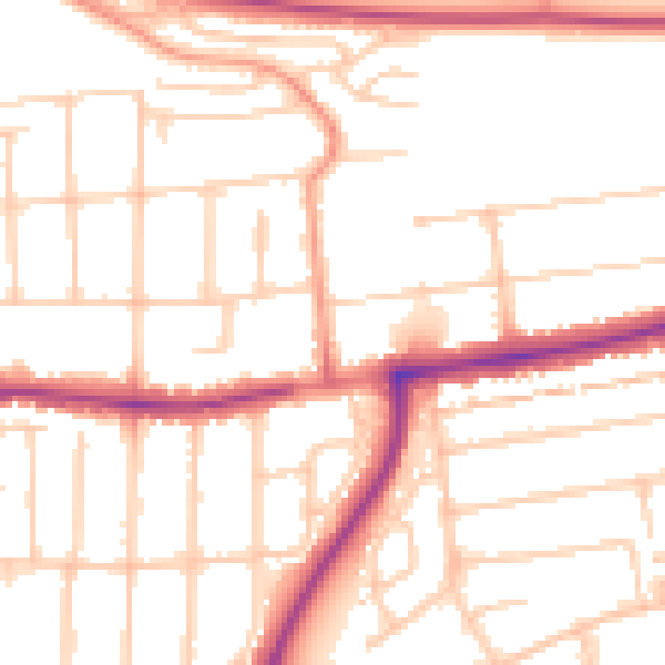 Daytime road noise heatmap for PO6 1DG