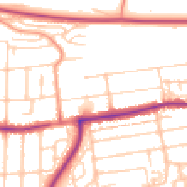 Daytime road noise heatmap for PO6 1DH