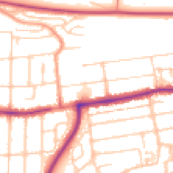 Daytime road noise heatmap for PO6 1DL