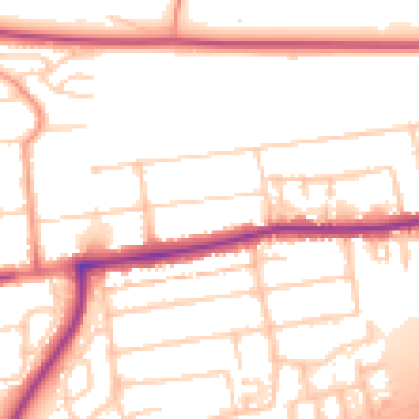 Daytime road noise heatmap for PO6 1DN