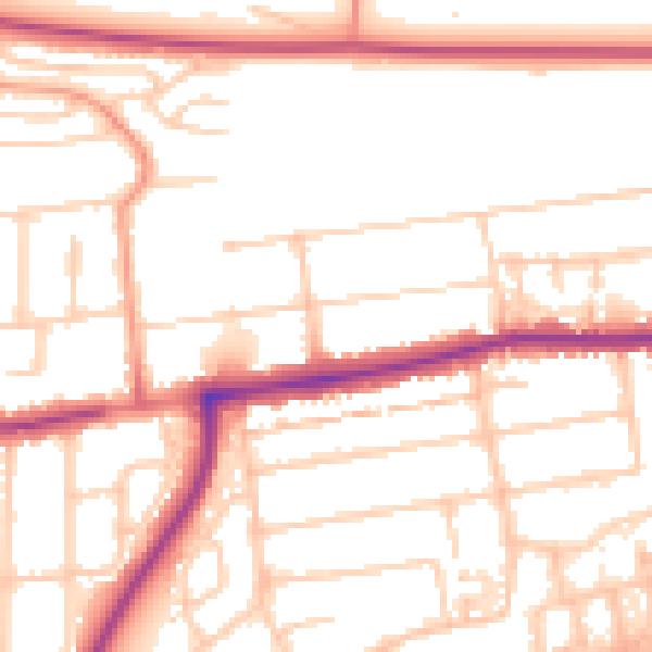 Daytime road noise heatmap for PO6 1DP