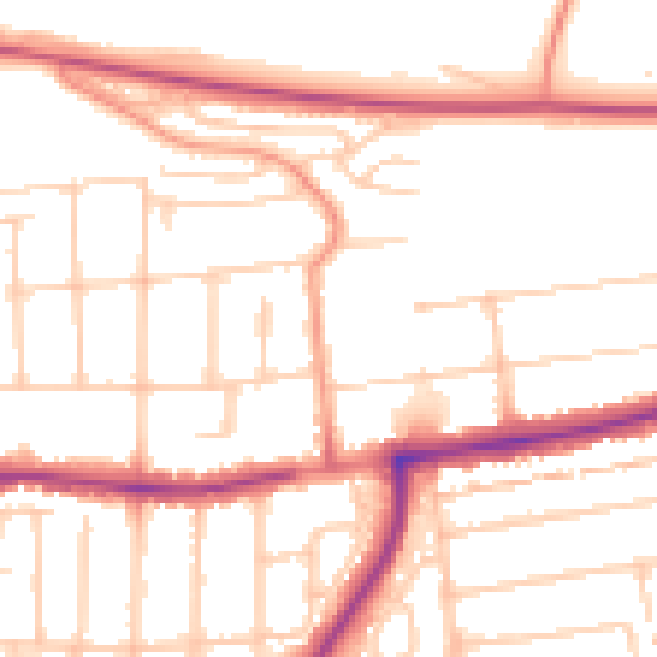 Daytime road noise heatmap for PO6 1DQ
