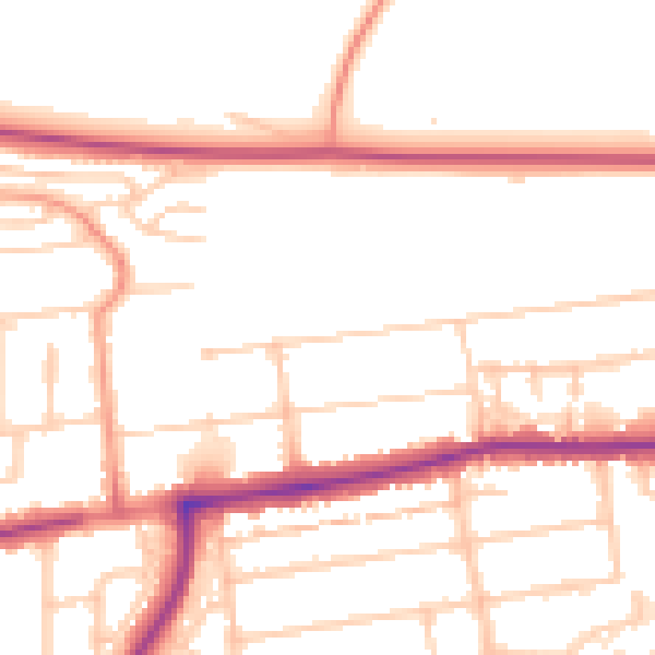 Daytime road noise heatmap for PO6 1DU
