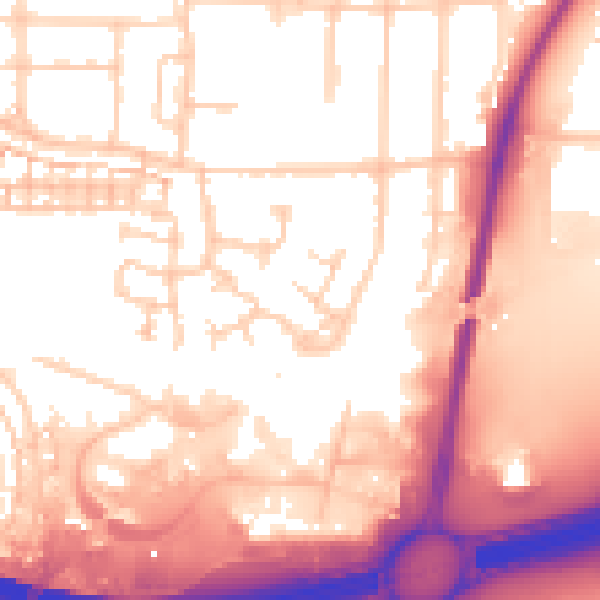 Daytime road noise heatmap for PO6 1DW
