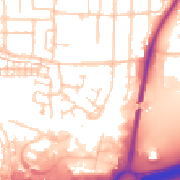 Daytime road noise heatmap for PO6 1DZ