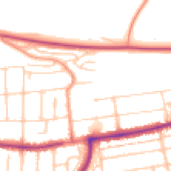 Daytime road noise heatmap for PO6 1ET