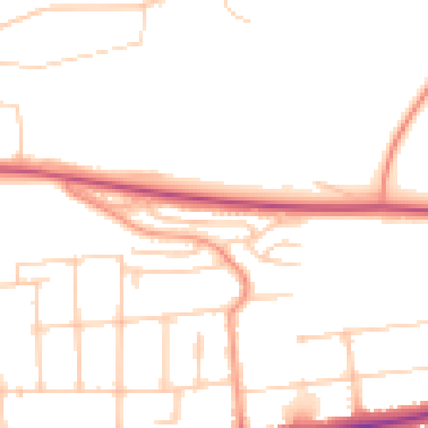 Daytime road noise heatmap for PO6 1EY