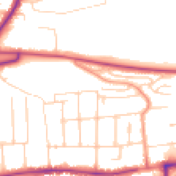 Daytime road noise heatmap for PO6 1HT