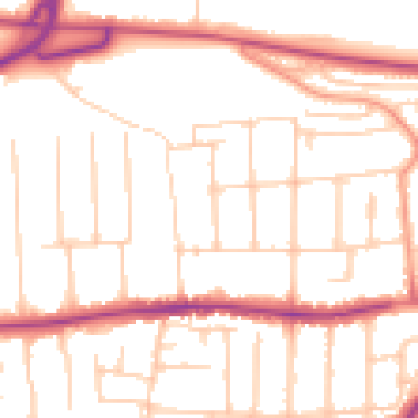 Daytime road noise heatmap for PO6 1HY