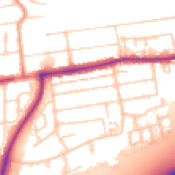 Daytime road noise heatmap for PO6 1JL