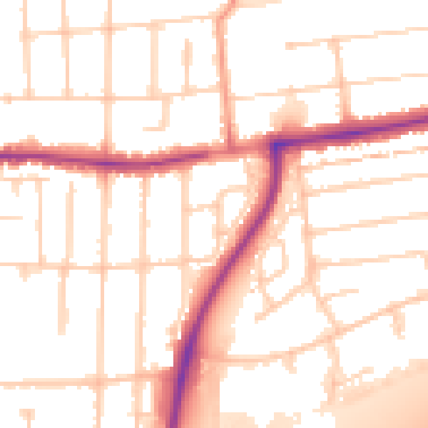 Daytime road noise heatmap for PO6 1NA