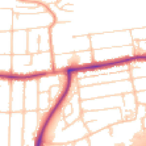 Daytime road noise heatmap for PO6 1NQ