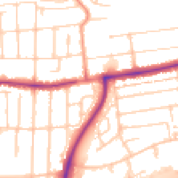 Daytime road noise heatmap for PO6 1NT