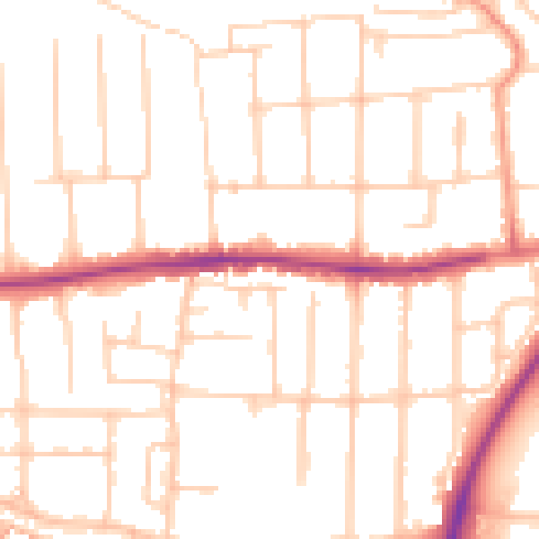 Daytime road noise heatmap for PO6 1PA