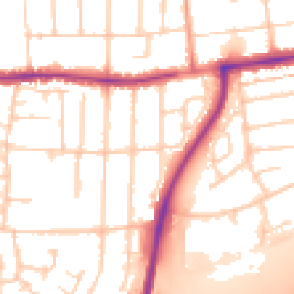 Daytime road noise heatmap for PO6 1QE