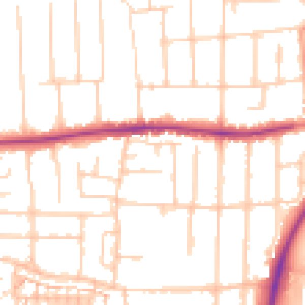 Daytime road noise heatmap for PO6 1QS