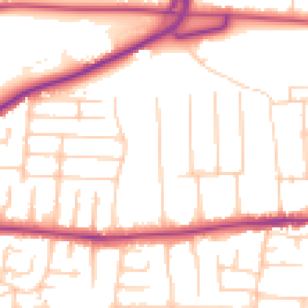 Daytime road noise heatmap for PO6 2AG