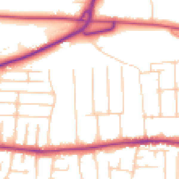 Daytime road noise heatmap for PO6 2AN