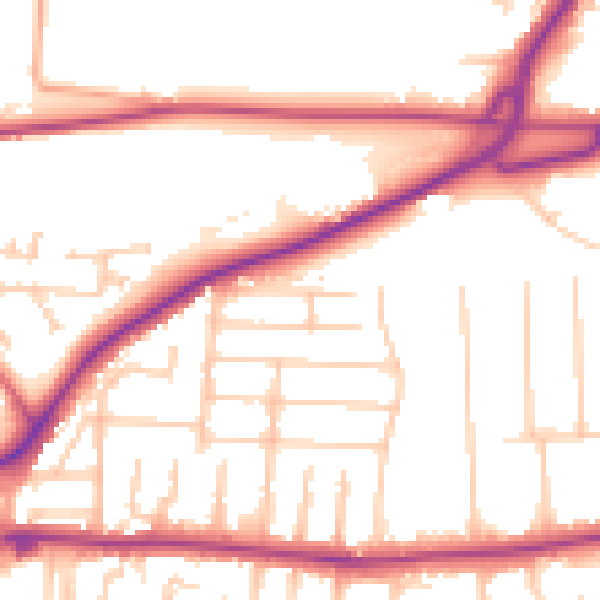Daytime road noise heatmap for PO6 2BE