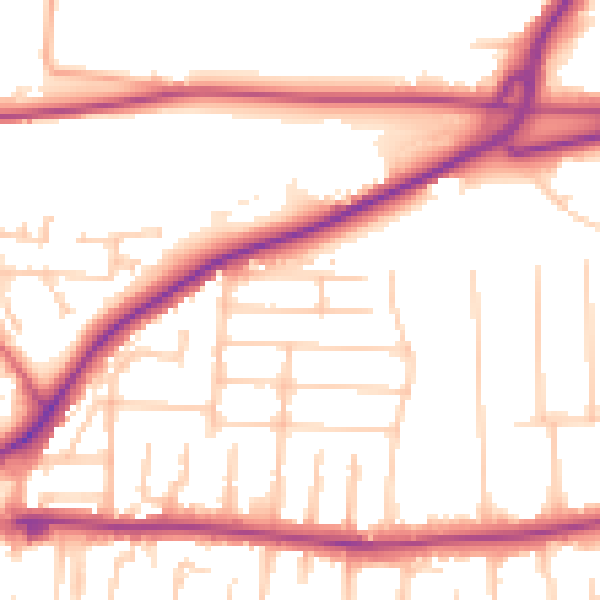 Daytime road noise heatmap for PO6 2BG