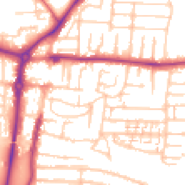 Daytime road noise heatmap for PO6 2DD