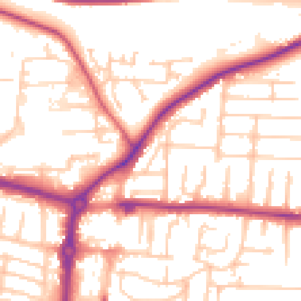 Daytime road noise heatmap for PO6 2DP