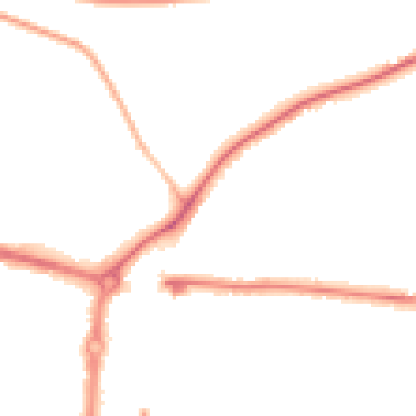 Night-time road noise heatmap for PO6 2DP