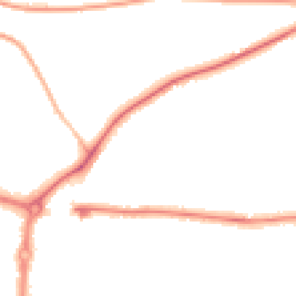 Night-time road noise heatmap for PO6 2DR