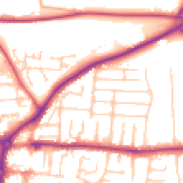 Daytime road noise heatmap for PO6 2DS
