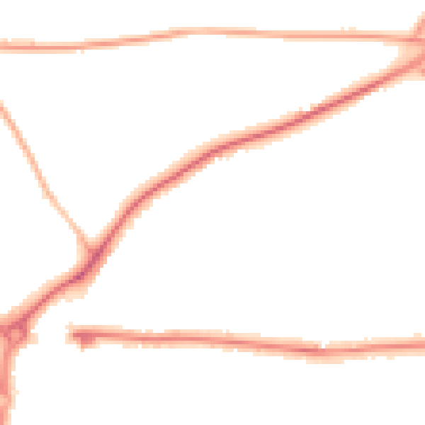 Night-time road noise heatmap for PO6 2DS