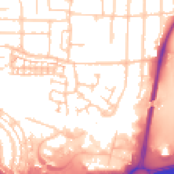 Daytime road noise heatmap for PO6 2HT