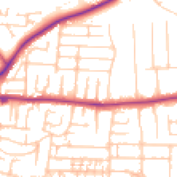 Daytime road noise heatmap for PO6 2JP