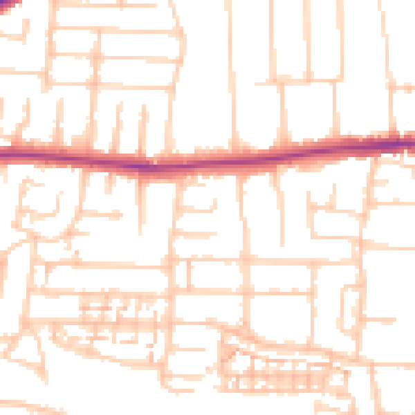 Daytime road noise heatmap for PO6 2LT