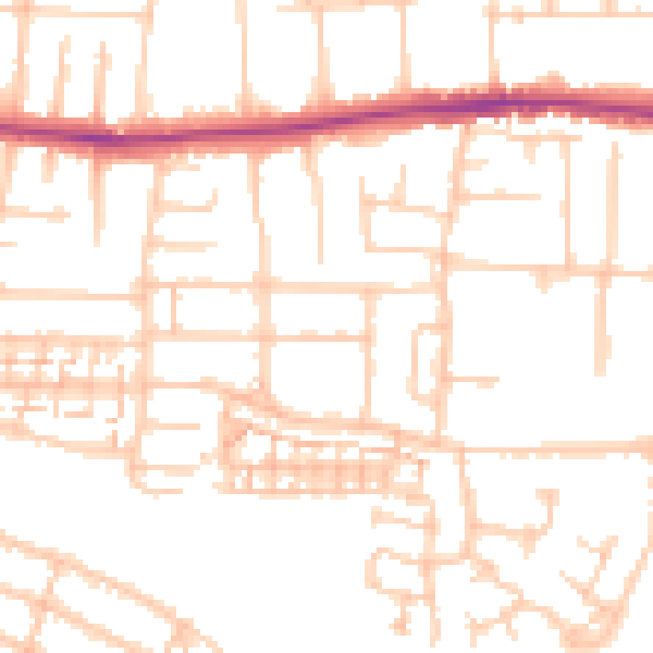 Daytime road noise heatmap for PO6 2NB