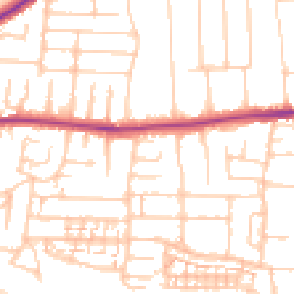 Daytime road noise heatmap for PO6 2NX