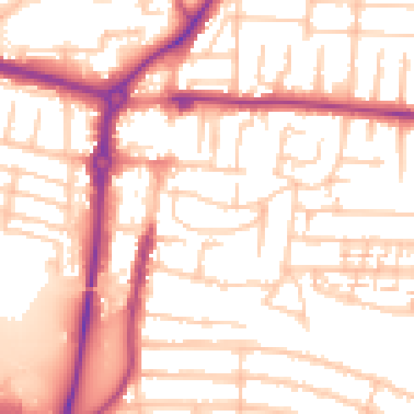 Daytime road noise heatmap for PO6 2QG