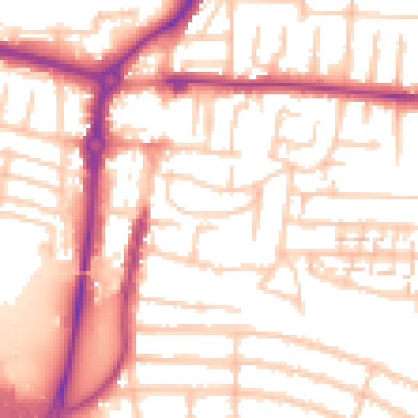 Daytime road noise heatmap for PO6 2QL