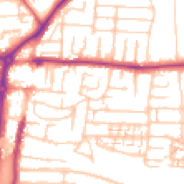 Daytime road noise heatmap for PO6 2SB