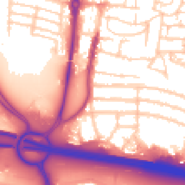 Daytime road noise heatmap for PO6 2SN