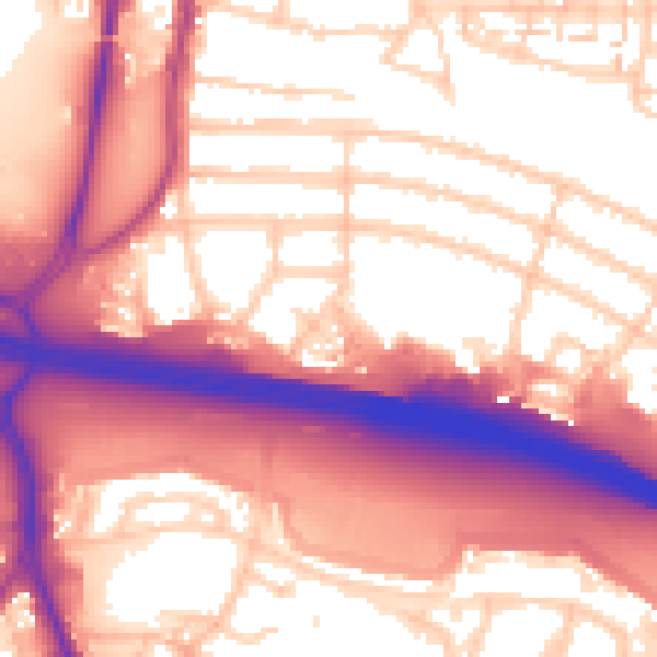 Daytime road noise heatmap for PO6 2SU
