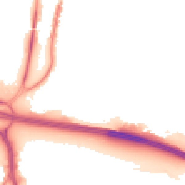 Night-time road noise heatmap for PO6 2SX