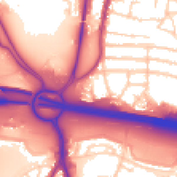 Daytime road noise heatmap for PO6 2SZ