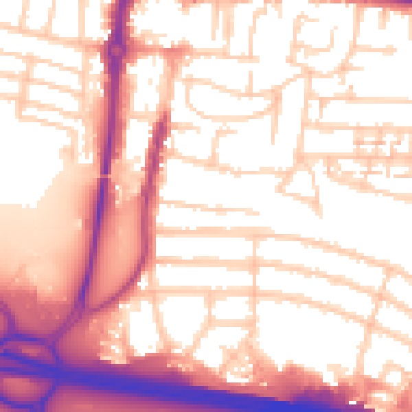 Daytime road noise heatmap for PO6 2TG