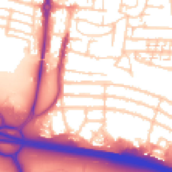 Daytime road noise heatmap for PO6 2TP