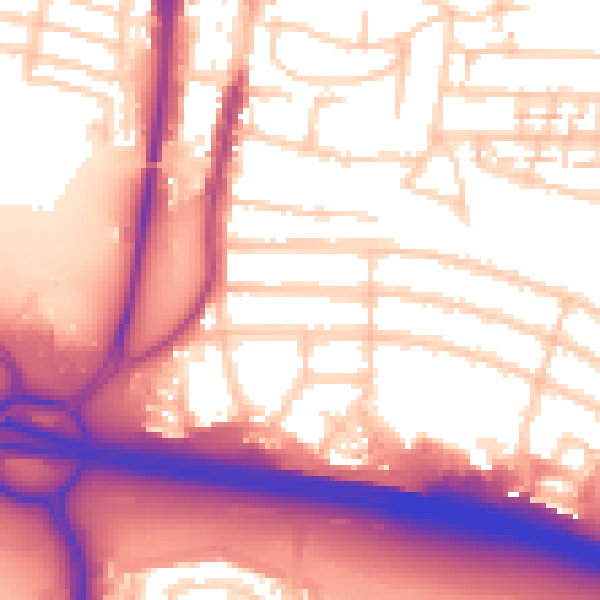 Daytime road noise heatmap for PO6 2UQ