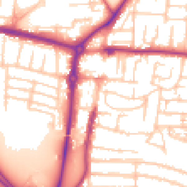 Daytime road noise heatmap for PO6 3AG