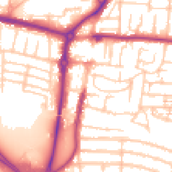 Daytime road noise heatmap for PO6 3AZ